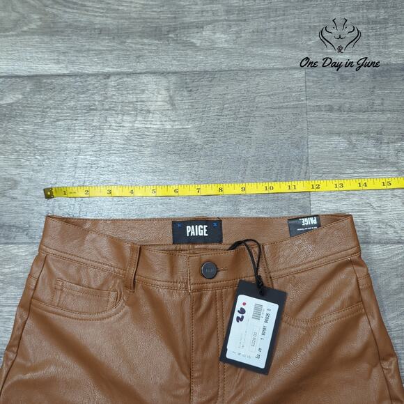 Paige Claudine Ankle Flare Faux Leather Pants Size 26 (2) - Picture 3 of 6